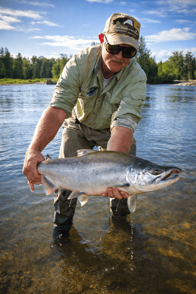 A successful fly-in sockeye salmon fishing trip to Wilderness Place Lodge on Lake Creek.